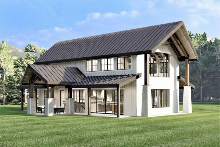 3-Bedroom 2-Story Barndominium-Style Home with an Exquisite Loft Overlook (Floor Plan)