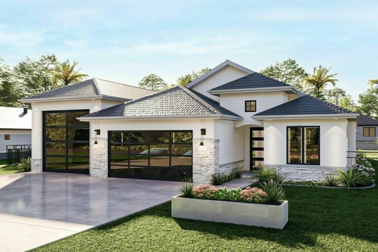 Cozy 2-Bedroom 1-Story Spanish-Style Home with a 2-Car Garage RV Bay (Floor Plan)