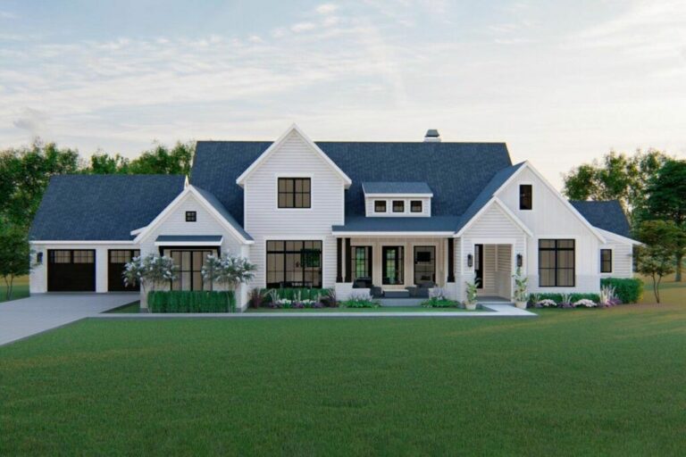 4-Bedroom 2-Story Modern Farmhouse With Spacious Home Office (Floor Plan)