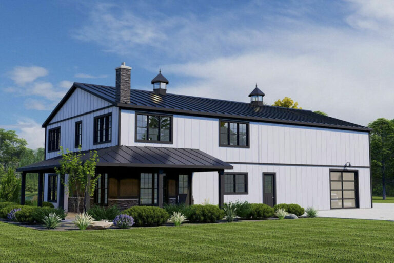 2-Story 3-Bedroom Barndominium House with Massive Locker Room (Floor Plan)
