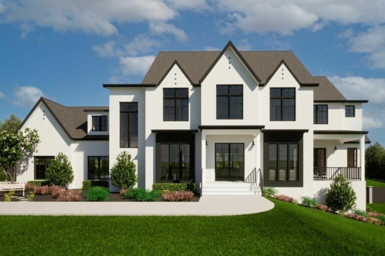 Modern Dual-Story 5-Bedroom Tudor-style House With Optionally Finished Basement (Floor Plan)