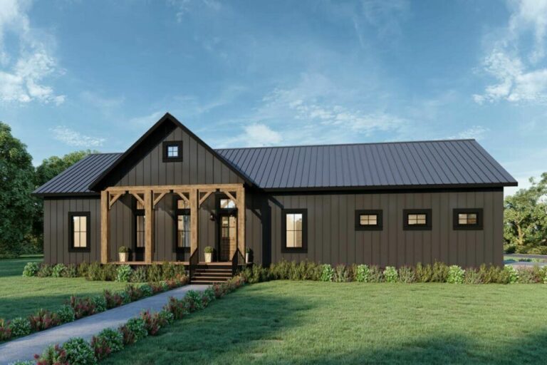 3-Bedroom Single-Story Country Home with Side-Entry Garage (Floor Plan)