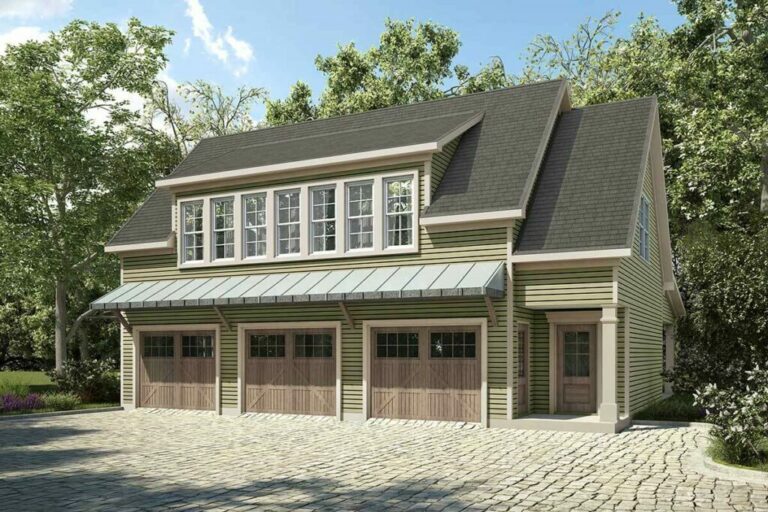 2-Bedroom 2-Story Garage Apartment with Large Second Floor Deck (Floor Plan)
