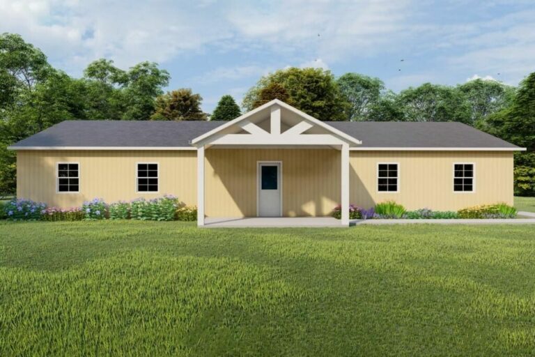 3-Bedroom Single-Story Barndominium House with Flex Room (Floor Plan)