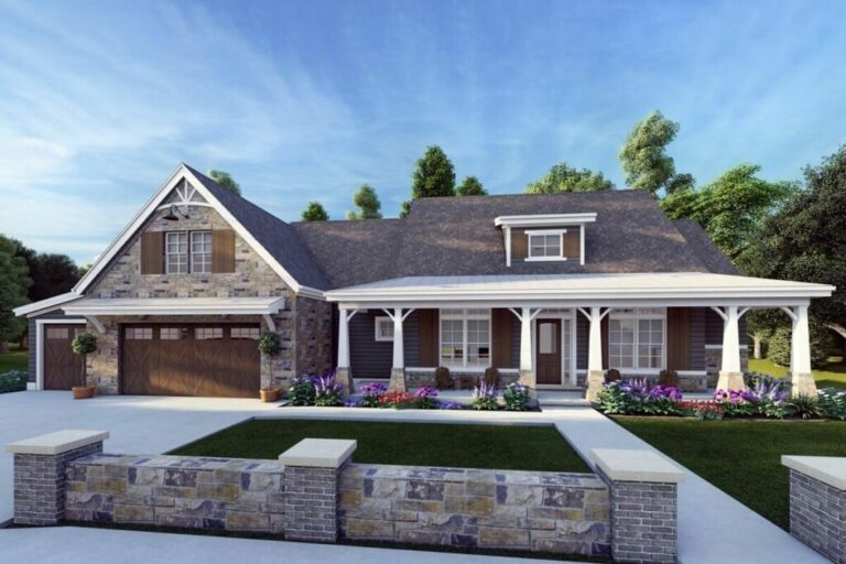 6-Bedroom 1-Story Rustic Farmhouse with Optional Finished Lower Level and Bonus (Floor Plan)