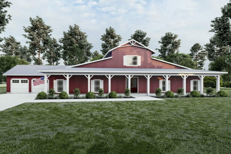 5-Bedroom Dual-Story Modern Barndominium Farmhouse with Exclusive Exterior (Floor Plan)