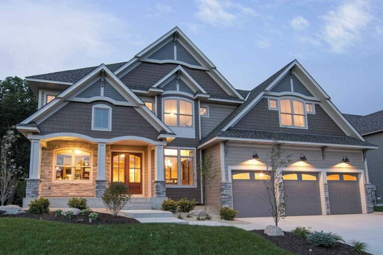 6-Bedroom 2-Story Craftsman House With a Bonus Room (Floor Plan)