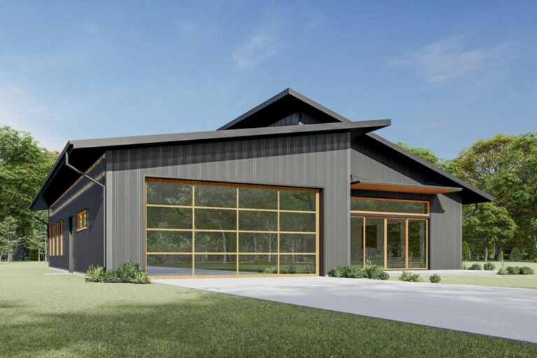 3-Bedroom Single-Story Modern Barndominium House with Vaulted Great Room (Floor Plan)