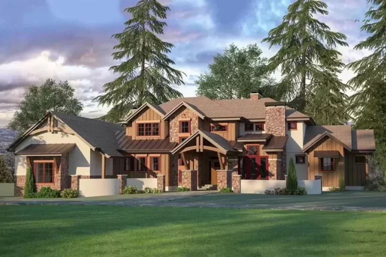 Rugged 5-Bedroom Two-Story Craftsman Home With Spectacular Rear Deck (Floor Plan