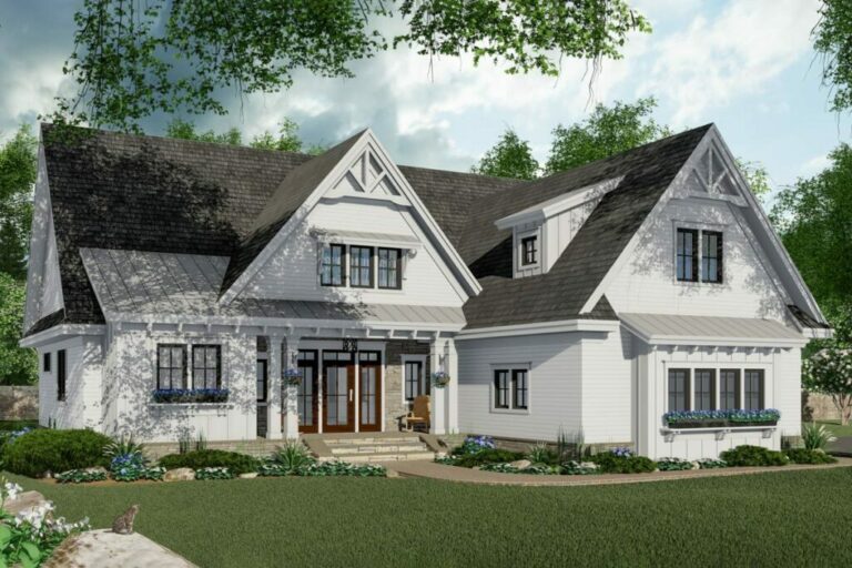 Dual-Story 3-Bedroom Modern Farmhouse with Multiple Garage Options (Floor Plan)
