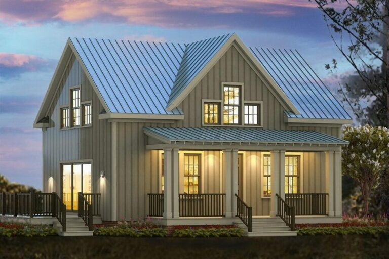 Dual-Story 3-Bedroom Cottage Style Farmhouse with Outdoor Living Spaces (Floor Plan)