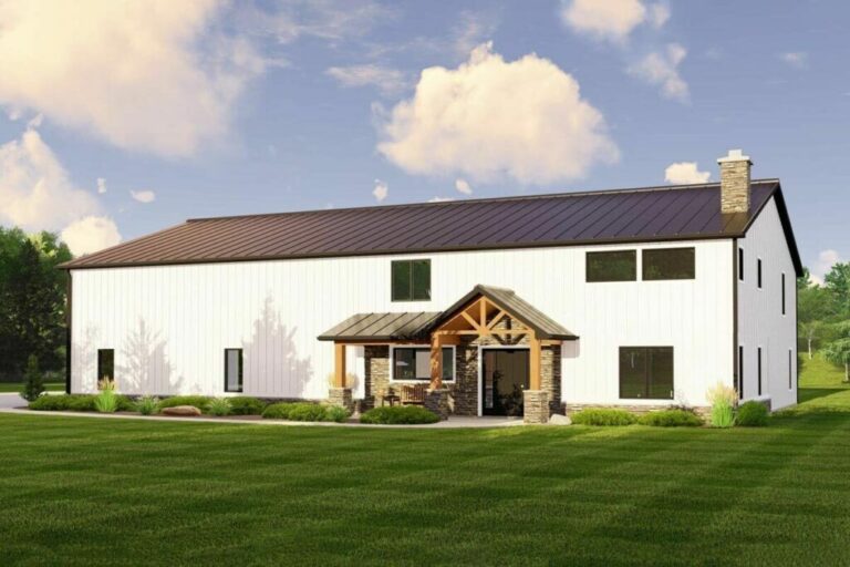 4-Bedroom Dual-Story Barndominium Home with Side-Entry Triple Garage (Floor Plan)
