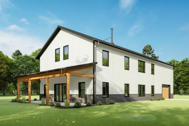 2-Story 4-Bedroom Barndominium House with 2-Story Great Room (Floor Plan)