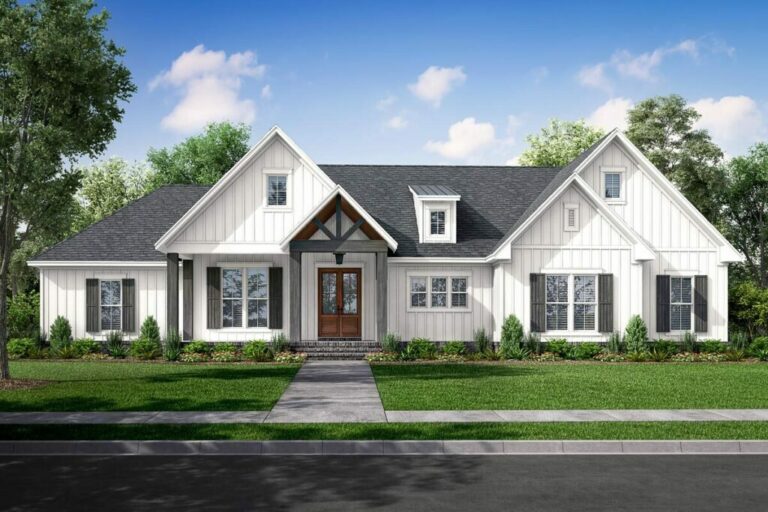 4-Bedroom Dual-Story Modern Farmhouse with Vaulted Master Bedroom (Floor Plan)
