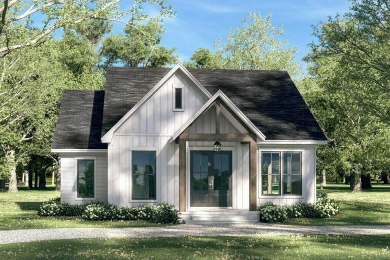 2-Bedroom One-Story Modern Farmhouse with a Versatile Nursery/Office (Floor Plan)