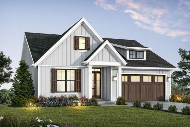 3-Bedroom One-Story New American Farmhouse with Walkout Basement (Floor Plan)