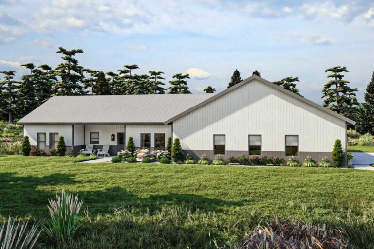 2-Bedroom Single-Story Barndo-Style Home with Oversized Garage (Floor Plan)