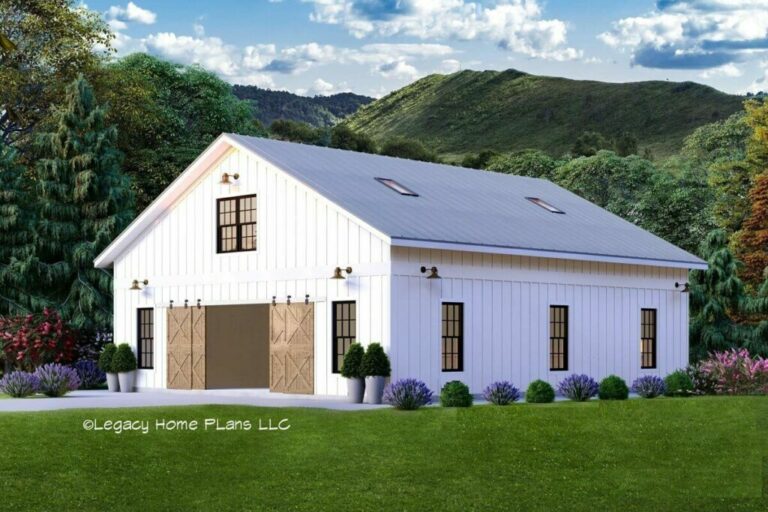 Loft-Style 2-Story Barn Studio with Garage Space (Floor Plan)