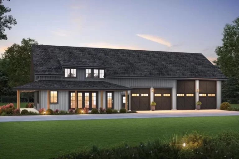 2-Story 3-Bedroom Barndominium House with Dual RV Bays (Floor Plan)
