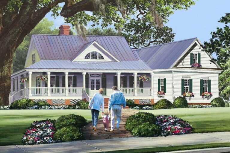 3-Bedroom 2-Story Country Cottage Farmhouse with Wraparound and Bonus Room (Floor Plan)
