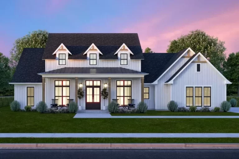 4-Bedroom Single-Story Modern Farmhouse with Large Home Office (Floor Plan)