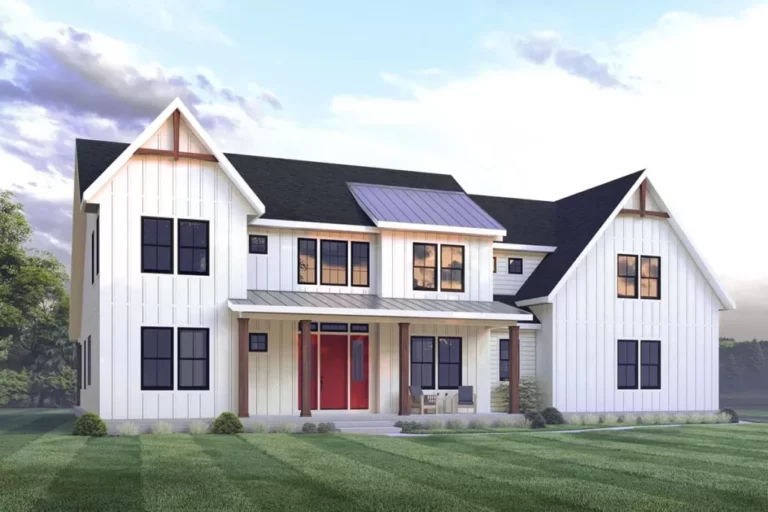 5-Bedroom 2-Story Modern Farmhouse With Laundry on Both Floors (Floor Plan)