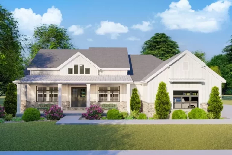Single-Story 3-Bedroom Modern Farmhouse with Home Office and Optional Lower Level (Floor Plan)