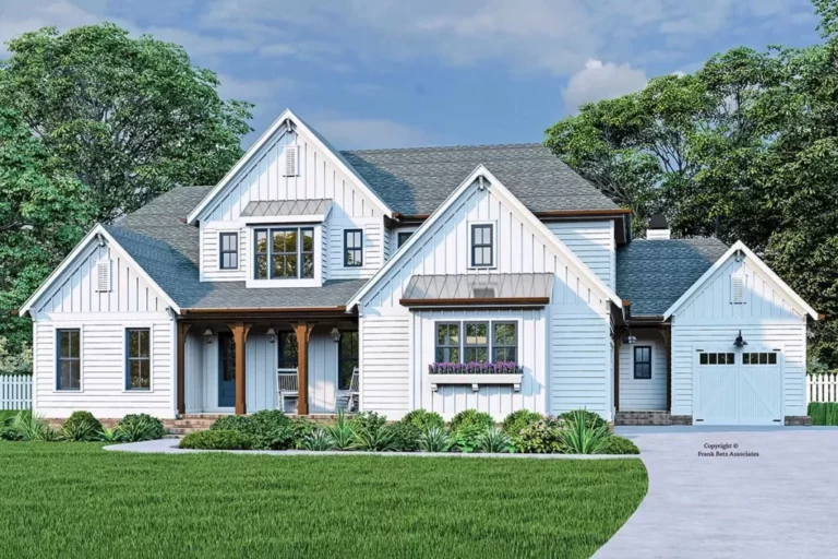 Dual-Story 4-Bedroom Modern Farmhouse With Vaulted Keeping Room and Rear Covered Porch (Floor Plan)