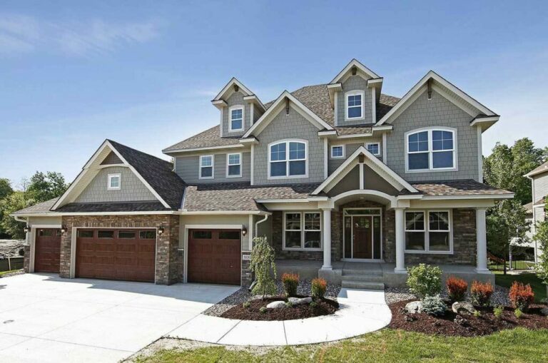 2-Story 5-Bedroom Craftsman Style Storybook House With 4 Car Garage (Floor Plan)