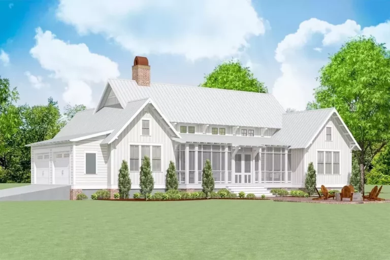2-Bedroom Single-Story Modern Farmhouse with One-Floor Living (Floor Plan)