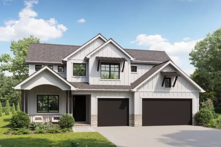 7-Bedroom Two-Story Modern Marvel Farmhouse with Triple-Car Garage (Floor Plan)