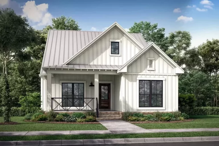 Dual-Story 4-Bedroom Farmhouse with Narrow Footprint (Floor Plan)