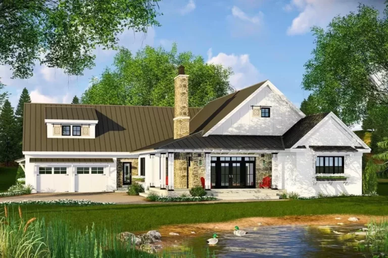 Dual-Story 4-Bedroom Modern Farmhouse With Vaulted Open Concept Interior (Floor Plan)