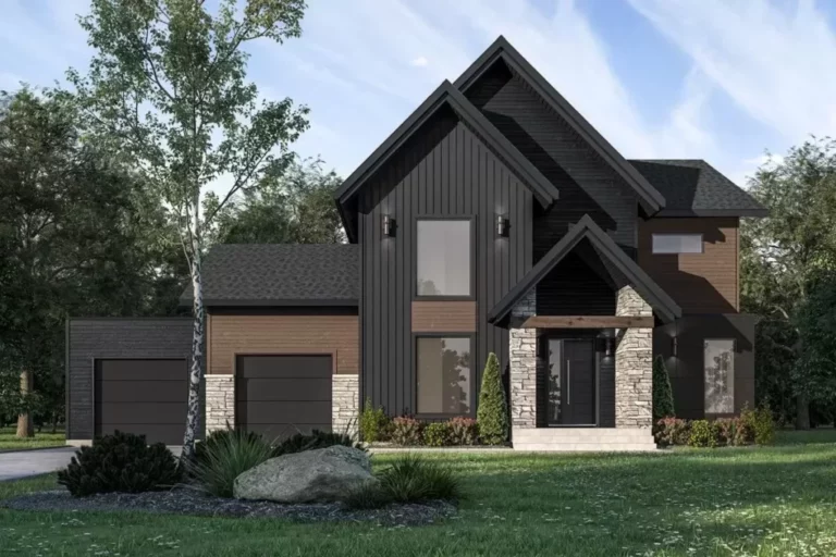 6-Bedroom Two-Story Transitional Farmhouse with Home Office and Large Covered Porch (Floor Plan)