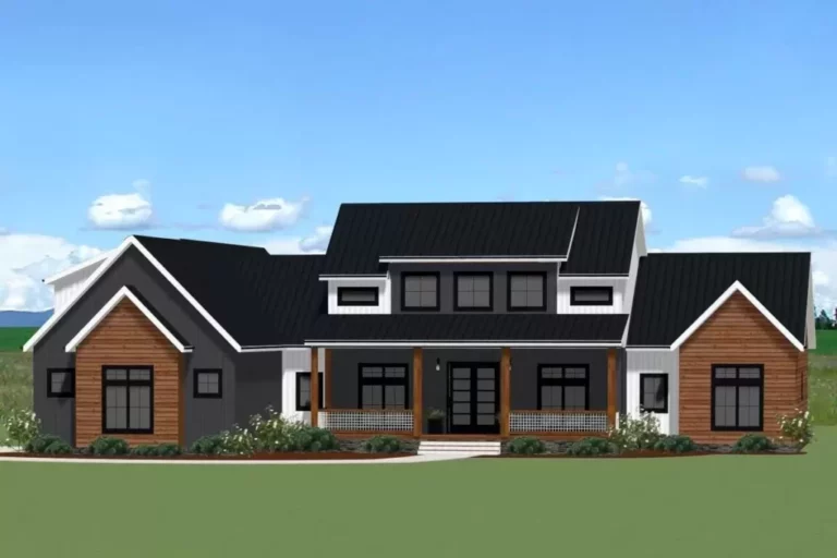 3-Bedroom Single-Story New American Farmhouse With Split-bed Layout and Bonus Level (Floor Plan)