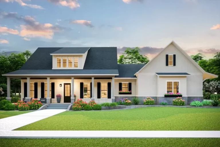 3-Bedroom 2-Story Modern Country Farmhouse with Split Beds (Floor Plan)