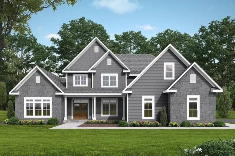 4-Bedroom Two-Story Traditional Country Home with Great Room and Screened Porch (Floor Plan)