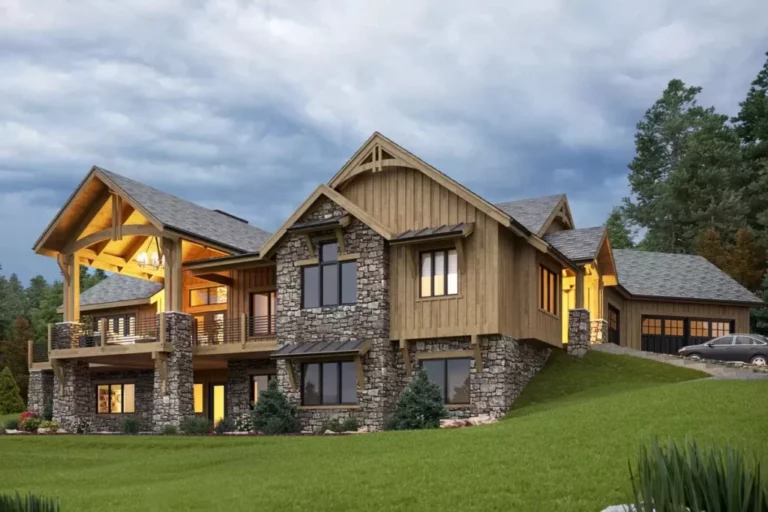 5-Bedroom 1-Story Mountain Craftsman Home with Angled Garage (Floor Plan)