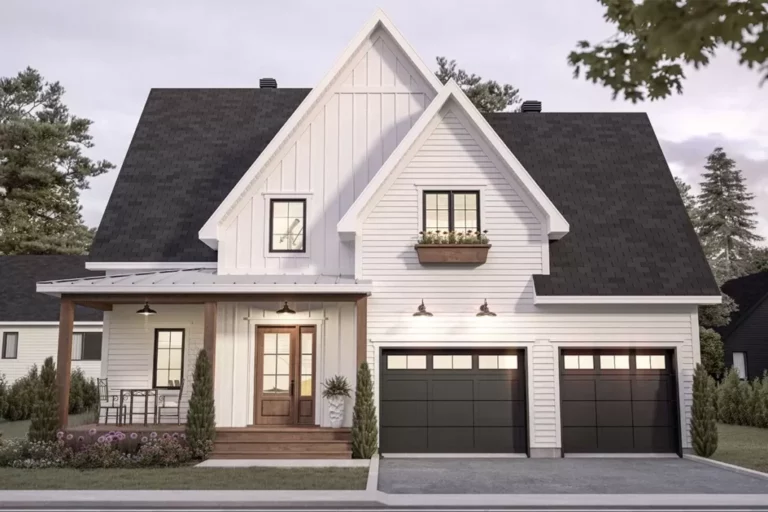 Dual-Story 6-Bedroom Country Farmhouse with Finished Lower Level (Floor Plan)