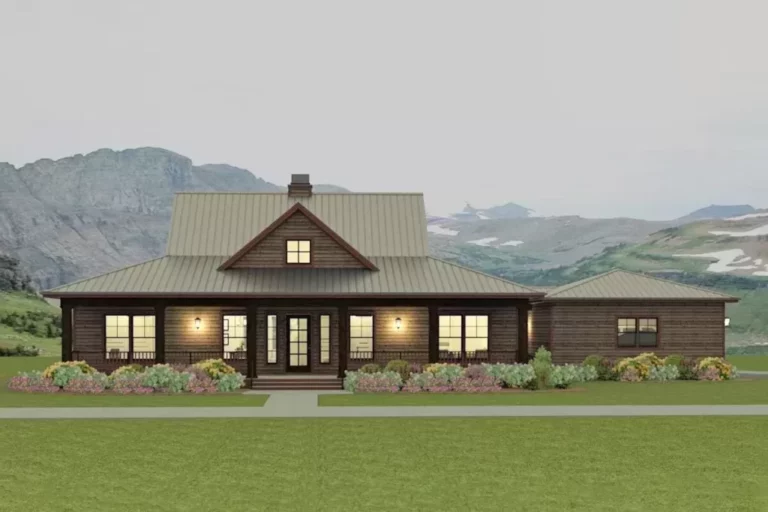 One-Story 3-Bedroom Country Farmhouse with Two Walk-In Pantries (Floor Plan)