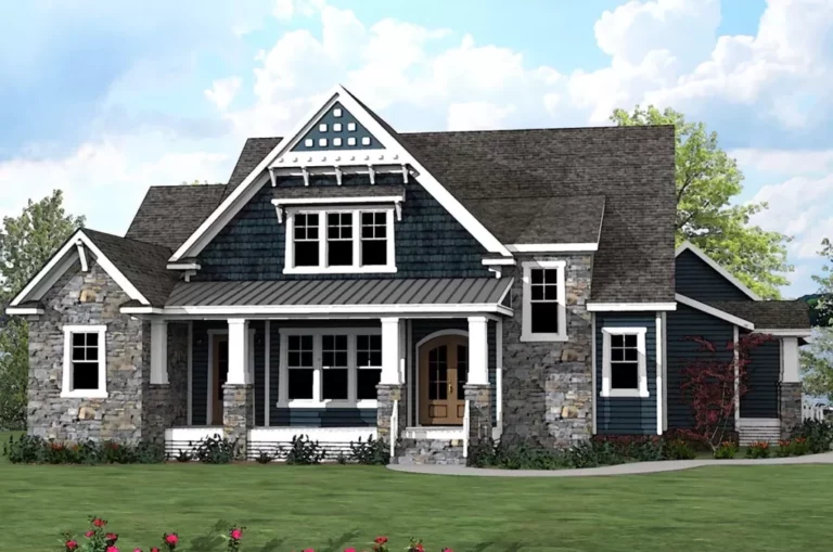 4-Bedroom Two-Story Craftsman House with Playroom for Kids (Floor Plan)