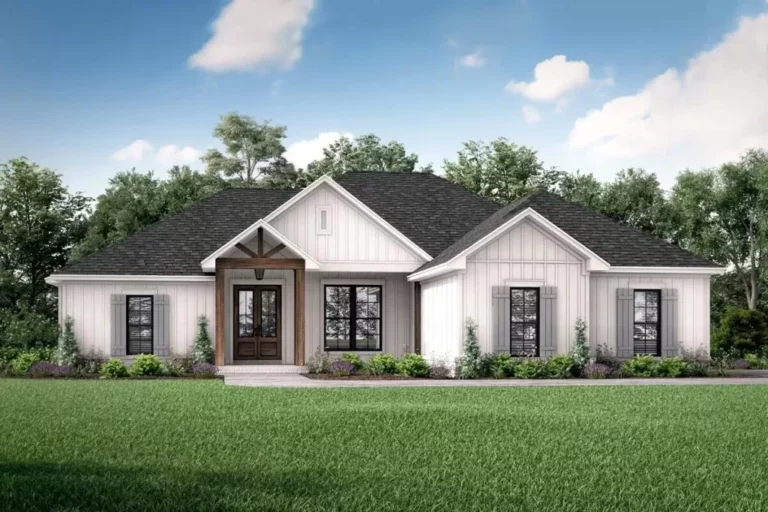 4-Bedroom 1-Story Contemporary Farmhouse with Private Master Suite (Floor Plan)