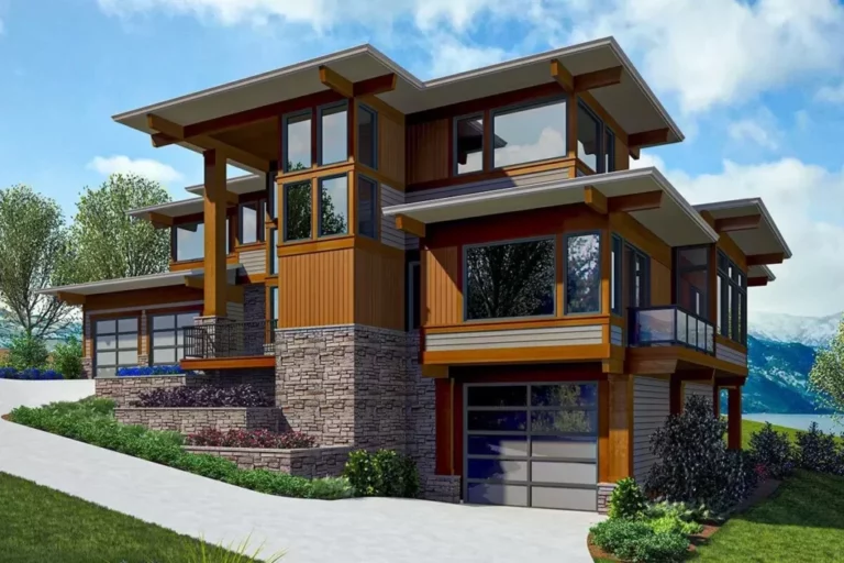 5-Bedroom 2-Story Modern Prairie House with Side-Sloping Lot (Floor Plan)