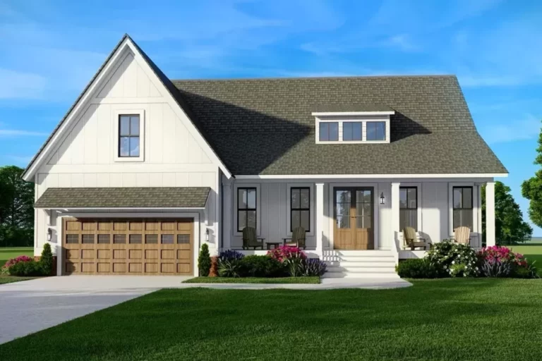 New American Style 4-Bedroom 2-Story Farmhouse with Bonus Room (Floor Plan)