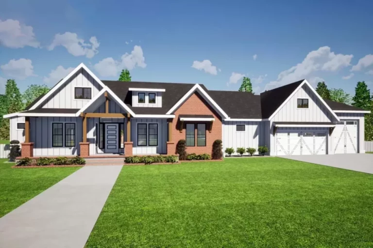 4-Bedroom 1-Story Country Ranch House with Versatile Flex Room and Office Space (Floor Plan)