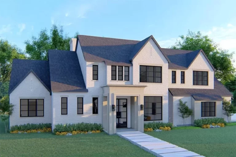 4-Bedroom 2-Story Transitional Home with Painted Brick Exterior (Floor Plan)