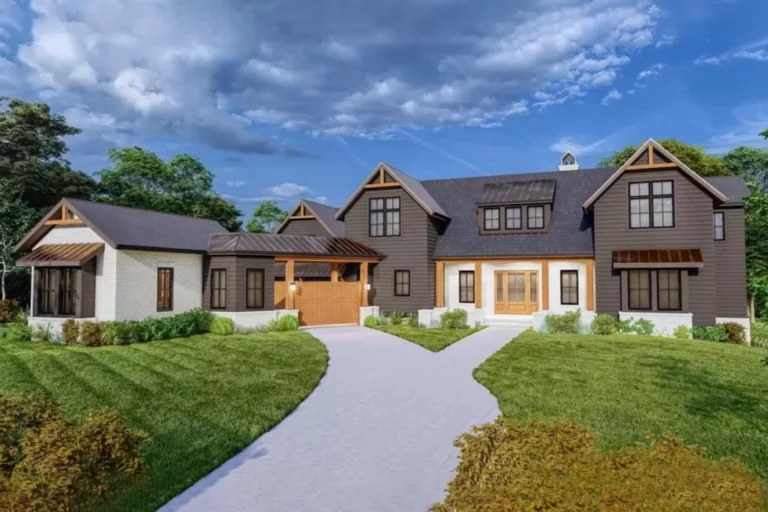 5-Bedroom Two-Story Transitional Craftsman Home with Gated Motor Court (Floor Plan)