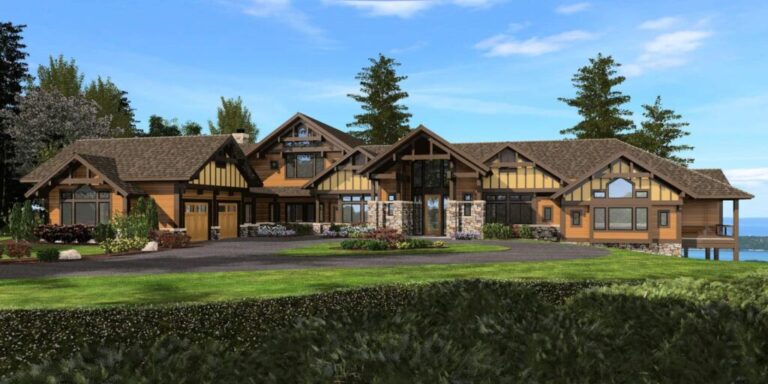 4-Bedroom Two-Story Mountain Craftsman House with Sweeping Views (Floor Plan)