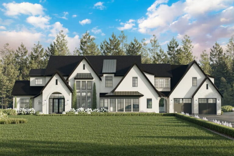 Two-Story 7-Bedroom Transitional French Country House with Private Apartment (Floor Plan)