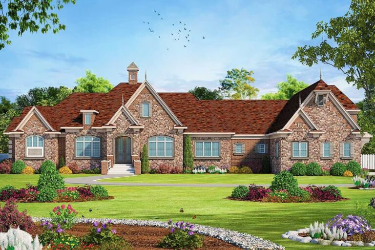 4-Bedroom 1-Story Modern Farmhouse With Split Bedrooms and Outdoor Living (Floor Plan)